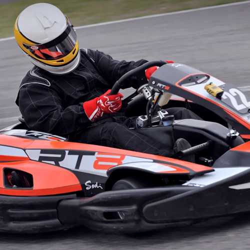 Karter in actie op het circuit te Tenerife.