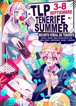 Kleurrijke animeposter TLP Tenerife Summer event.